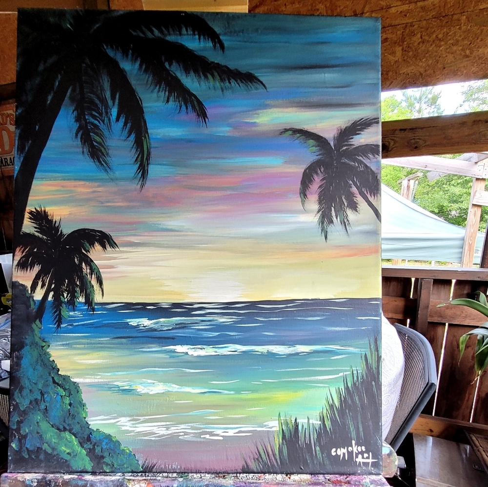 Sunset Beach original painting